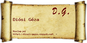 Diósi Géza névjegykártya
